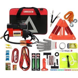 82 Pcs - Classic Car Safety Kit For Truck & RV with Tire Repair Tools For Car